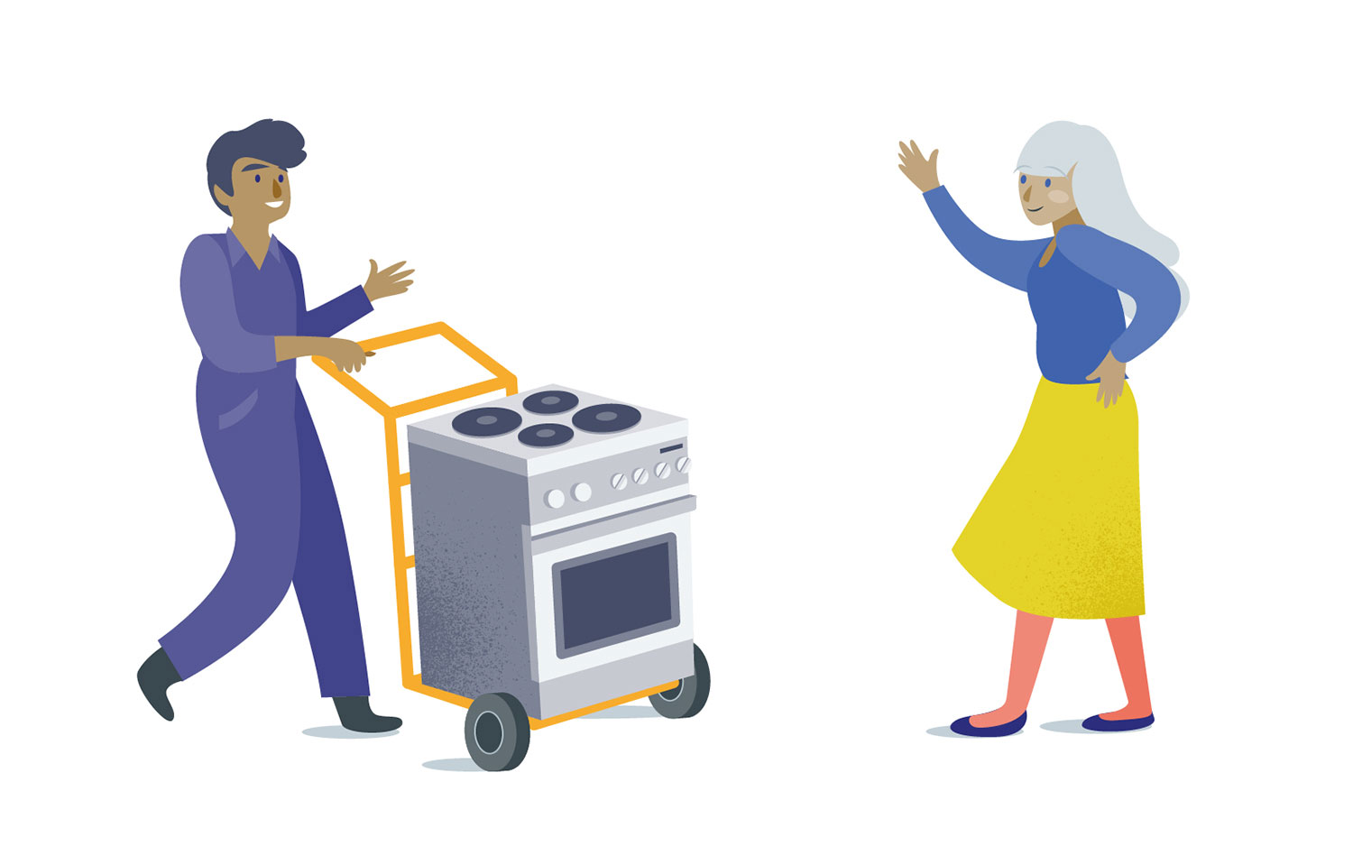 Person receiving household item