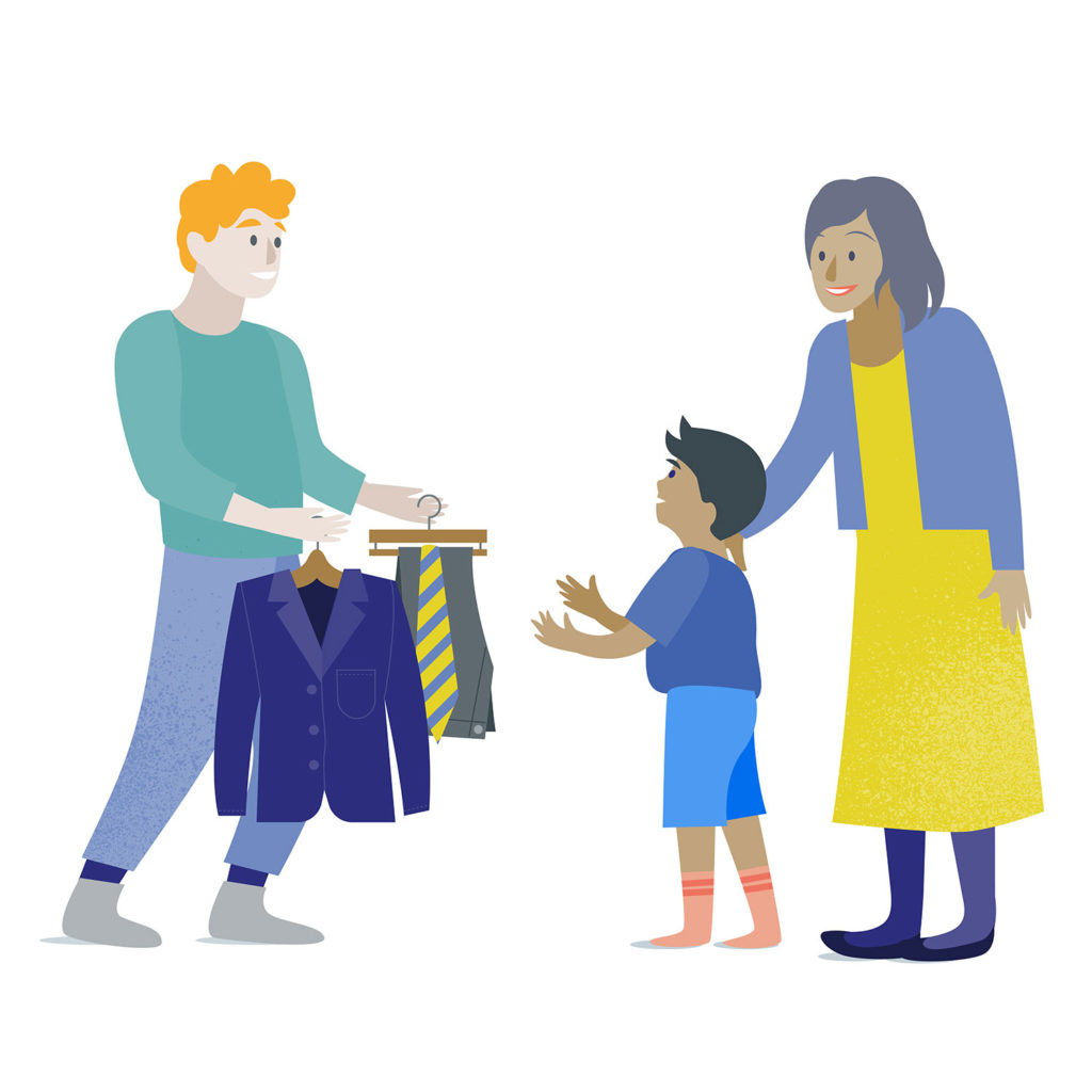 Charitable organisation giving uniform to school child from an individual grant.